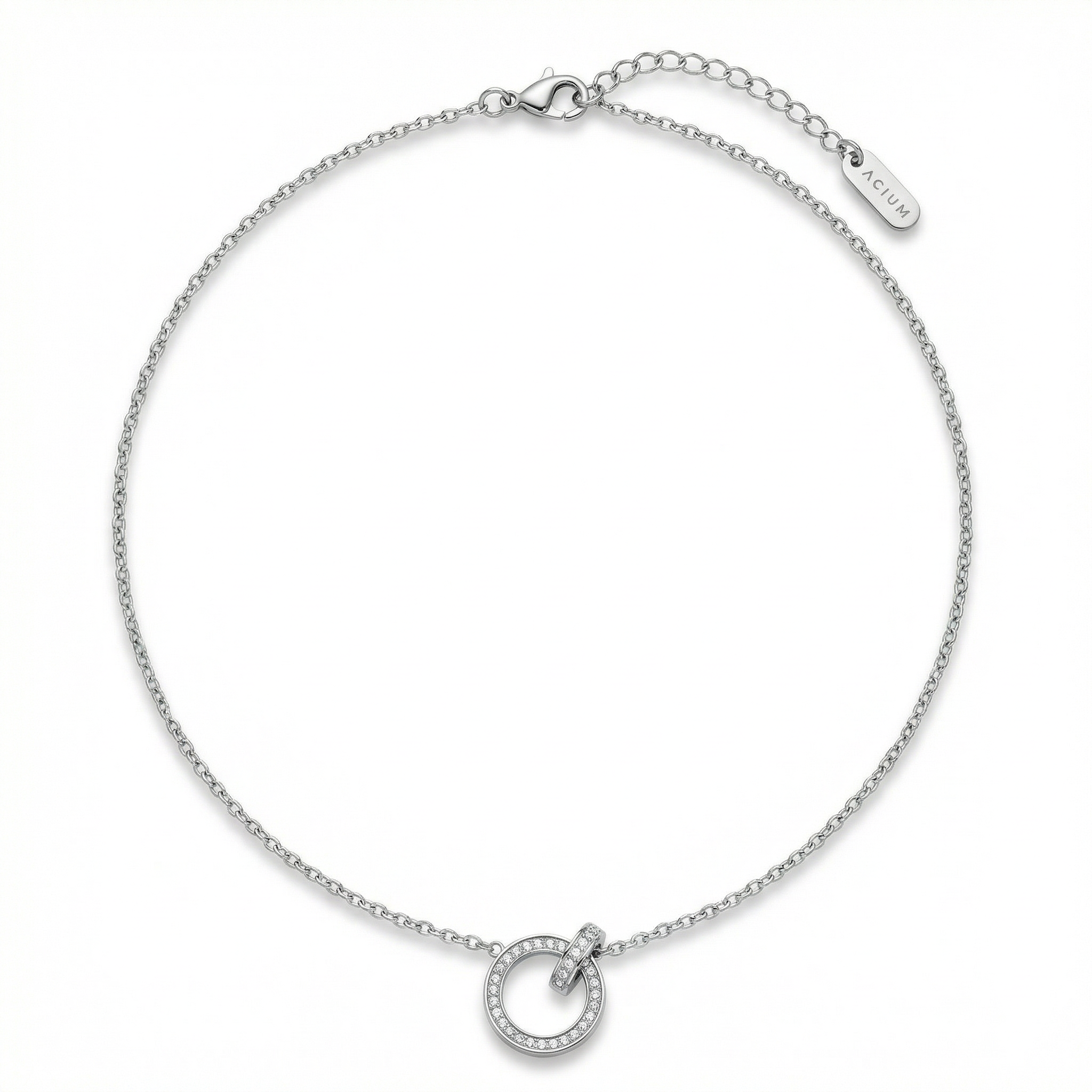 Colar Glow Pendente Redondo com Cristais