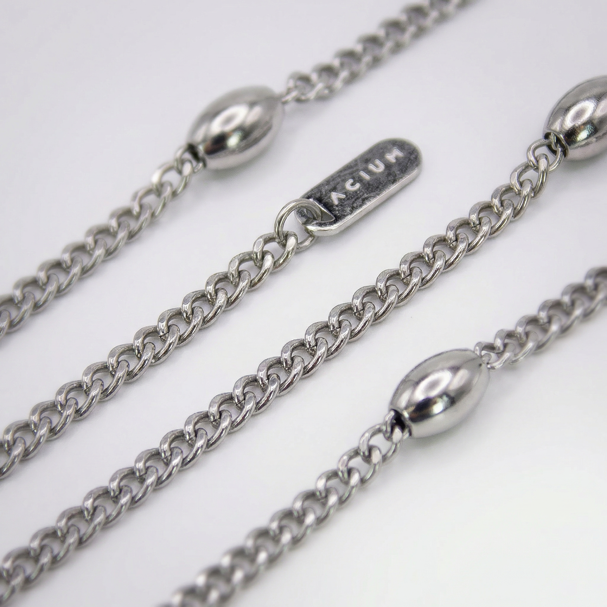 Colar Gravata Acium Com Beads Polidas