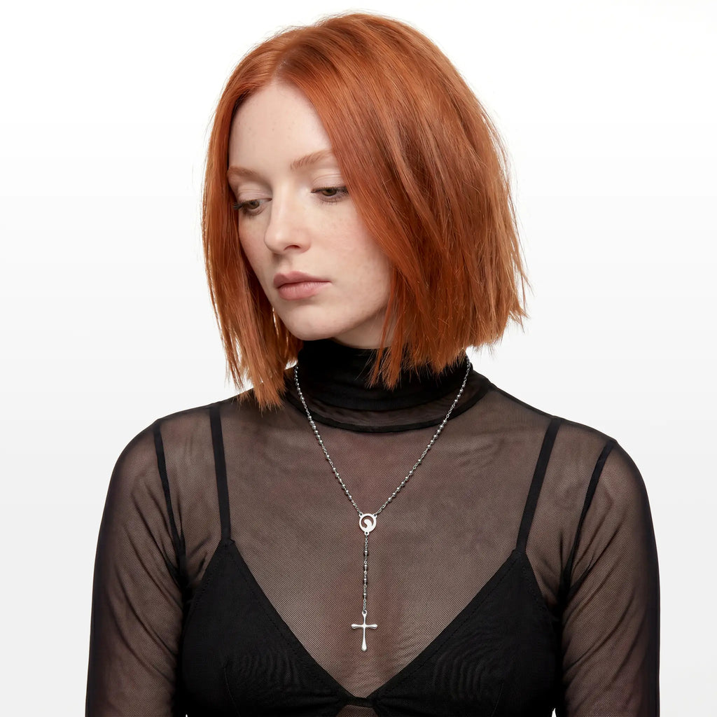TERÇO FAITH BOLINHA PINGENTE "NOSSA SENHORA E CRUZ
