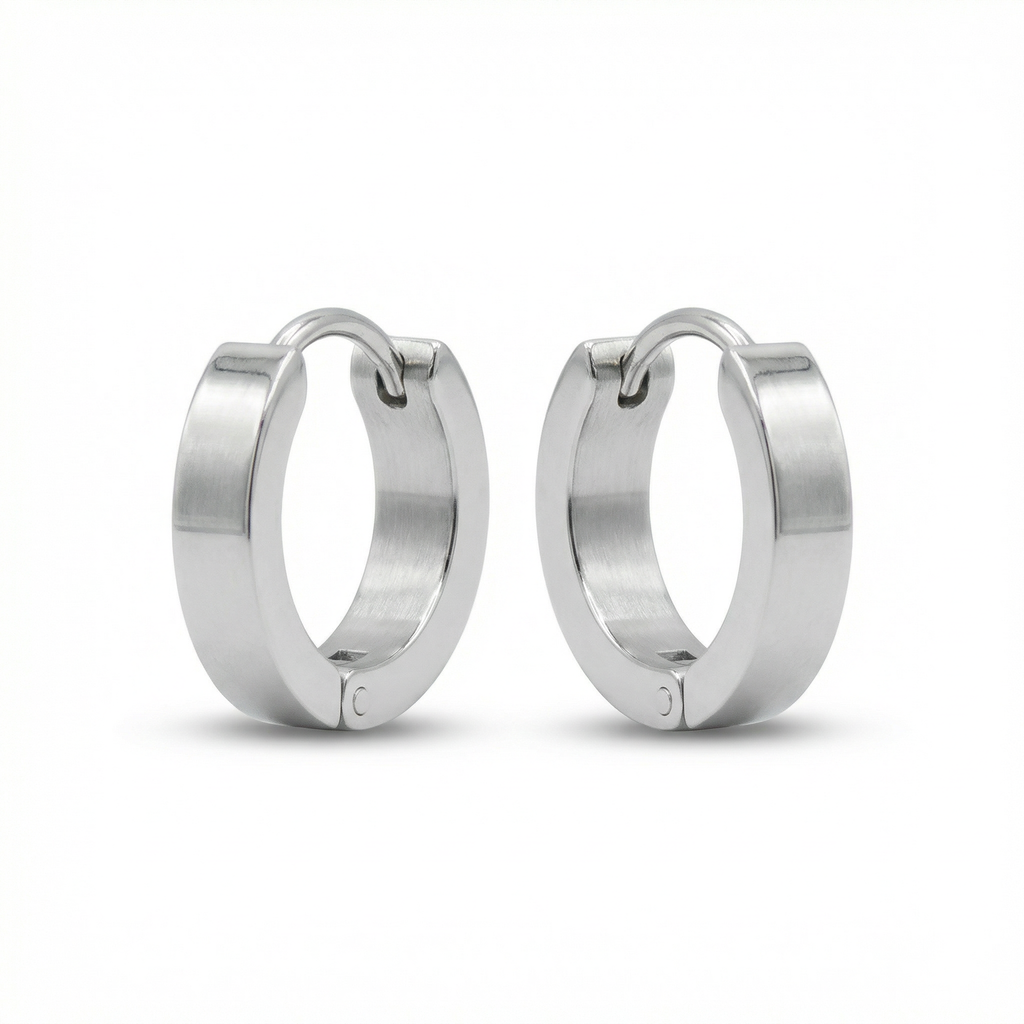 Brinco Argola Em Aço Escovado