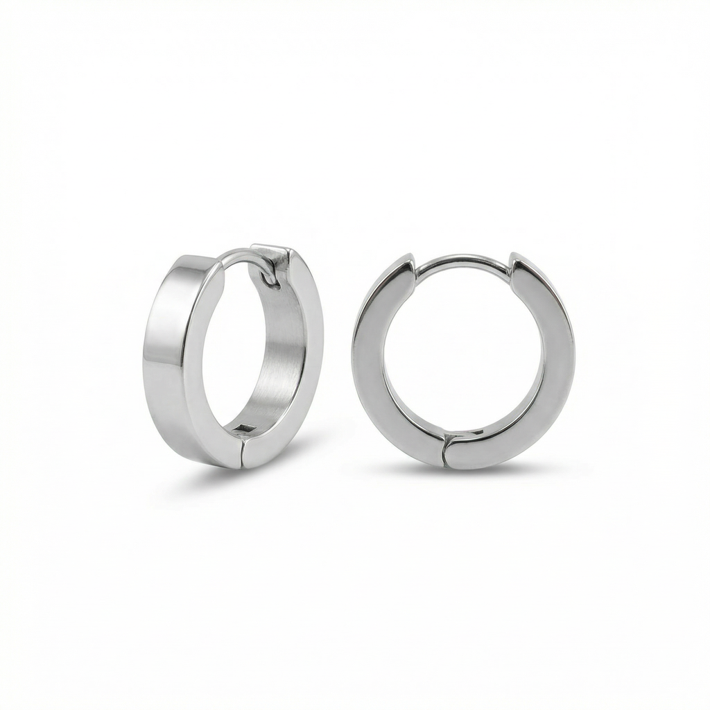 Brinco Argola Em Aço Escovado