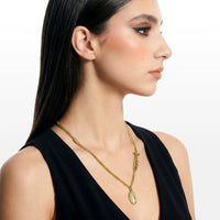 COLAR FAITH CORRENTE GRUMET 60CM PINGENTE "PAI ETERNO" E CRUZ FECHO LAGOSTA PREMIUM