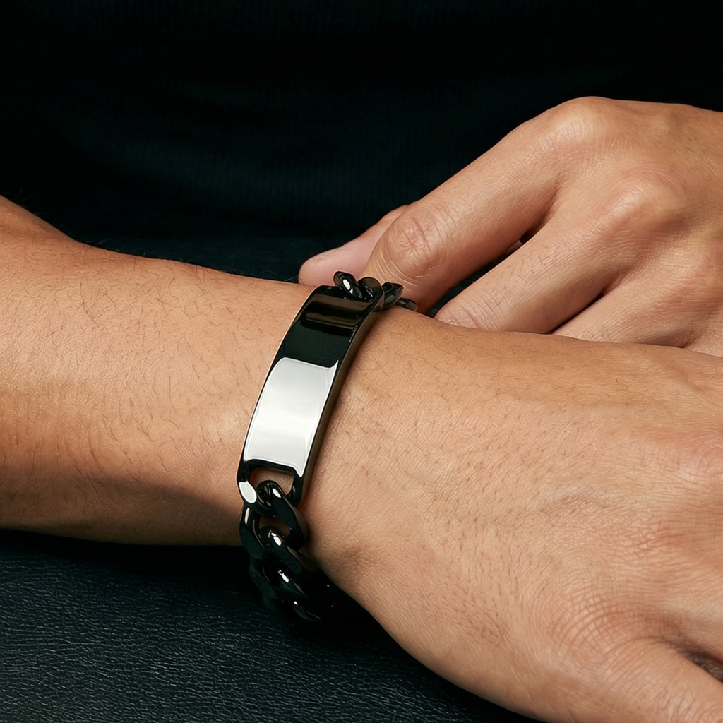 PULSEIRA GRUMET COM PLACA PERSONALIZÁVEL 13MM