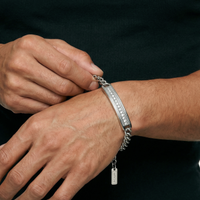 PULSEIRA GRUMET COM PLACA DE ZIRCÔNIAS 6MM