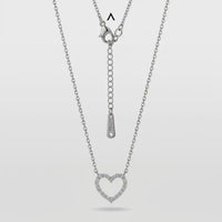 COLAR LOVE CORRENTE CADEADA 2MM CORAÇÃO VAZADO COM ZIRCÔNIAS