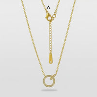COLAR GLOW CORRENTE CADEADA 1,5MM PENDENTE REDONDO VAZADO COM CRISTAIS