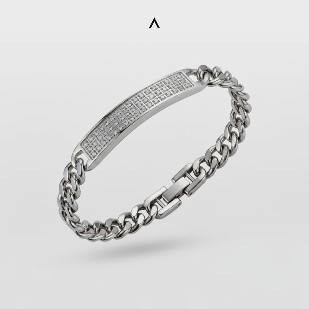 PULSEIRA GRUMET COM PLACA DE ZIRCÔNIAS 6MM