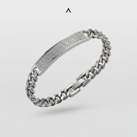 PULSEIRA GRUMET COM PLACA DE ZIRCÔNIAS 6MM