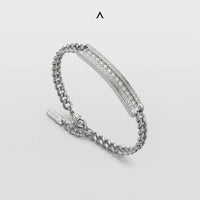 PULSEIRA MAN STYLE CADEADA PLACA COM ZIRCÔNIAS LIMITED EDITION