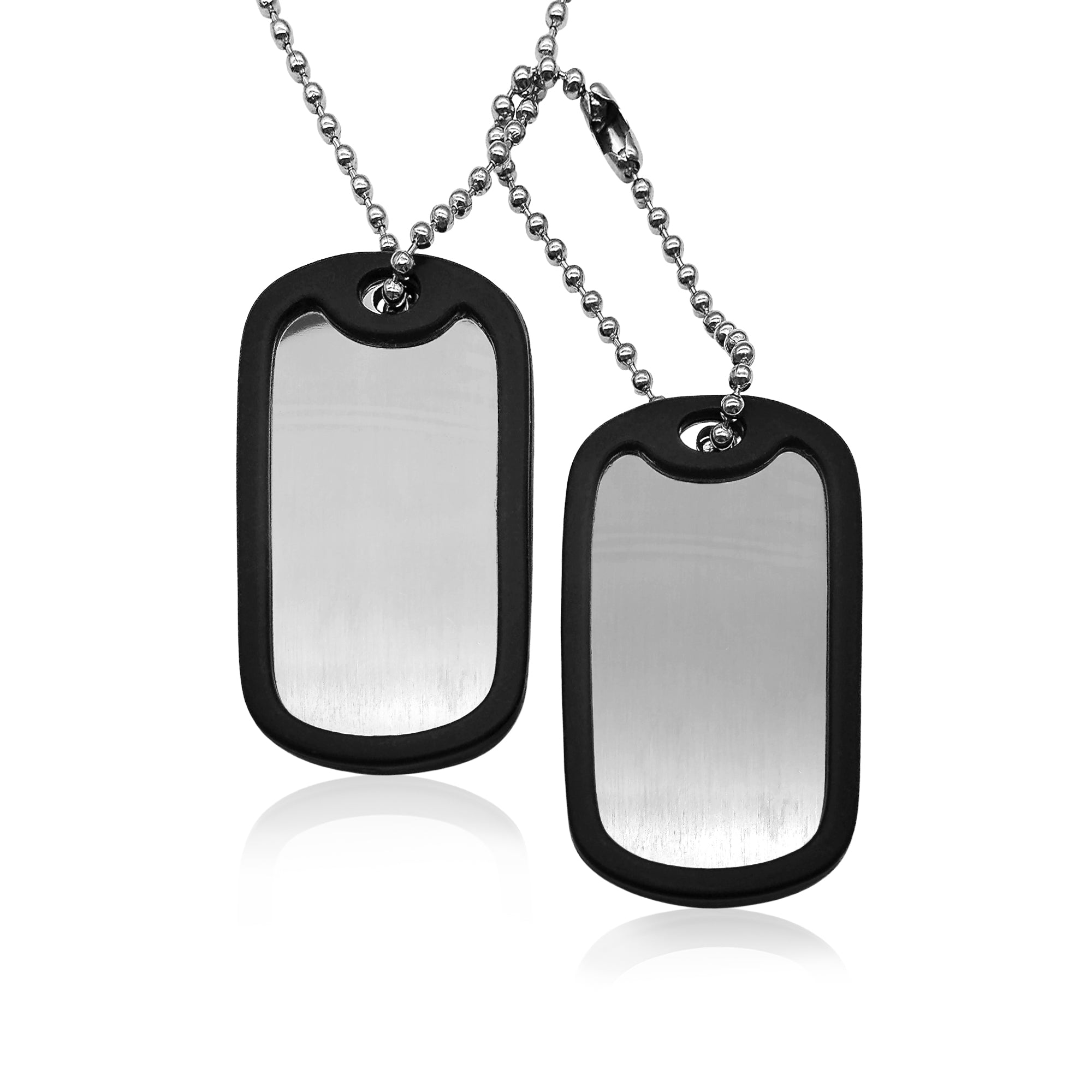 Colar Army Tag Dupla Placa Aço com Borracha Vulcanizada “G"